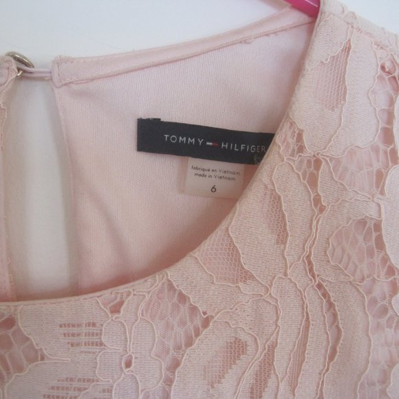 Peach Lace A-Line Dress - Picture 9 of 9